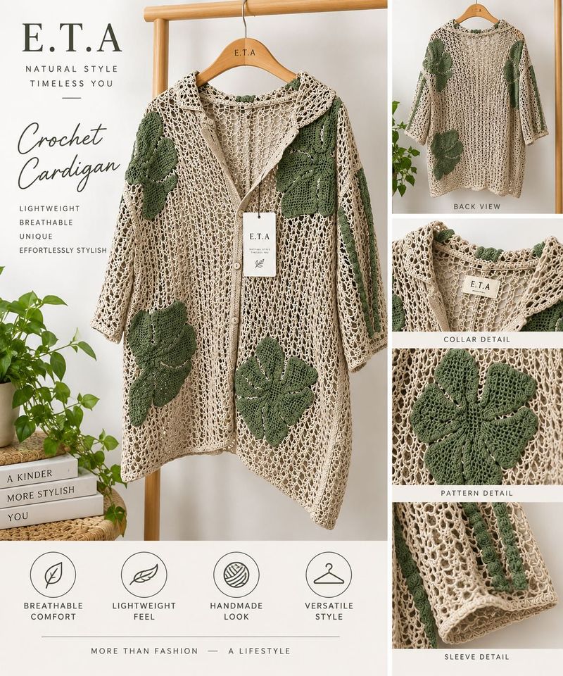 E.TA WESTSSIDE Crocheted Knit Cardigan or shirt