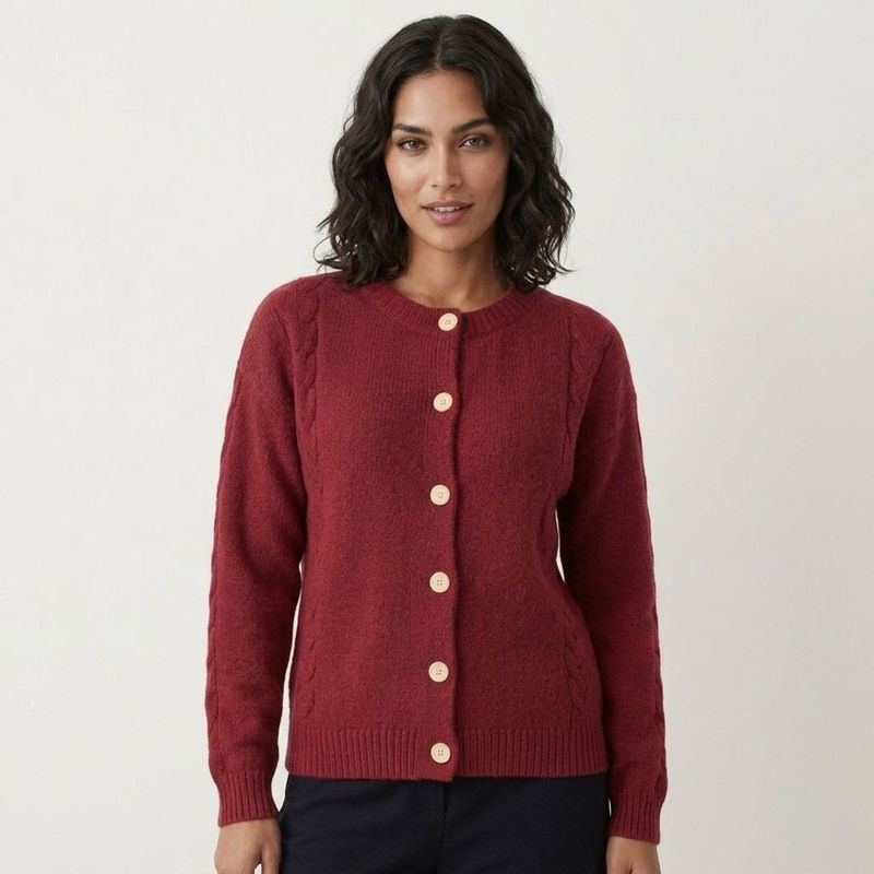 Cozy Cable Knit Button-Up Cardigan