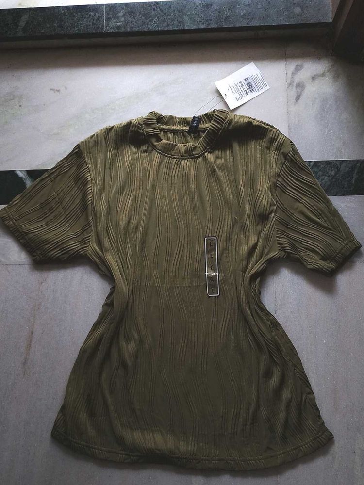 Olive Green Textured Top