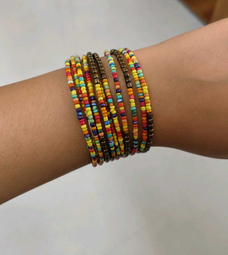 Pair of 2 Boho Beaded Bracelets