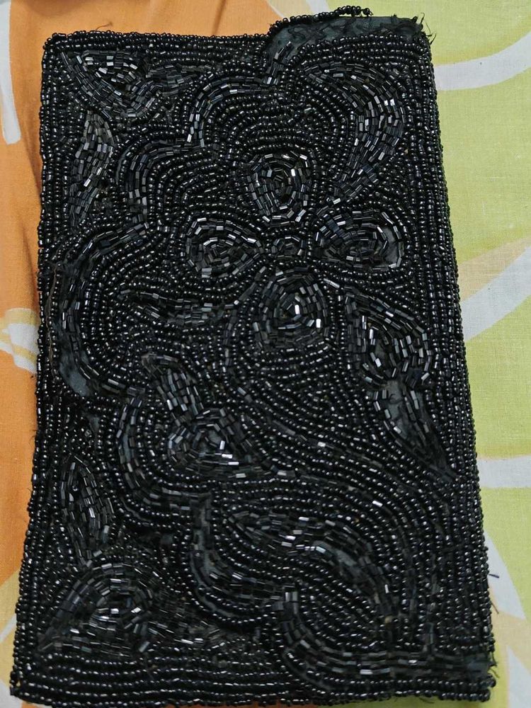 Beaded Black Clutch Evening Bag