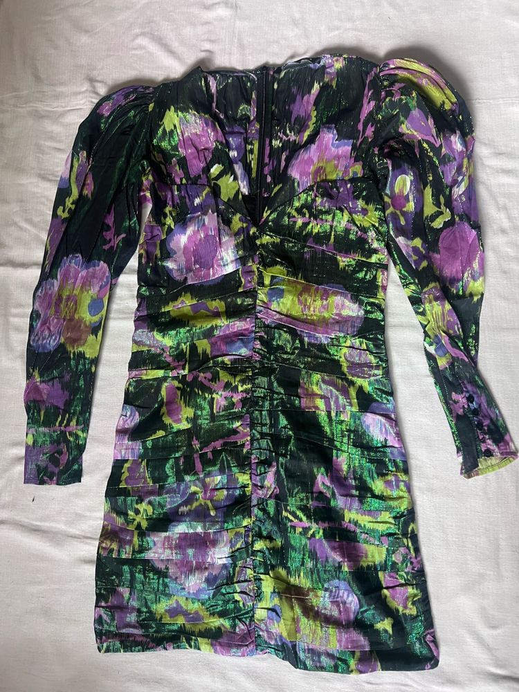 Floral Print Ruched Mini Dress