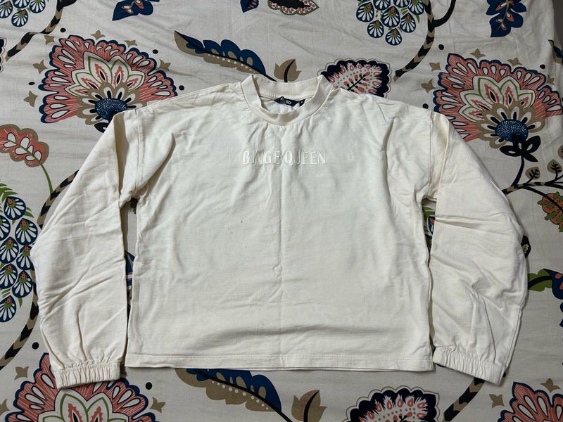 zudio  Crew Neck "BINGE QUEEN" Sweatshirt