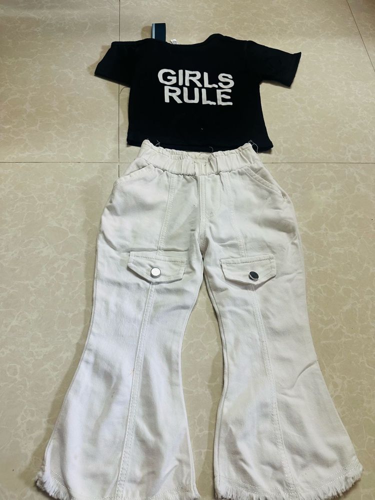 Girls Rule T-shirt and Flared Pants Set