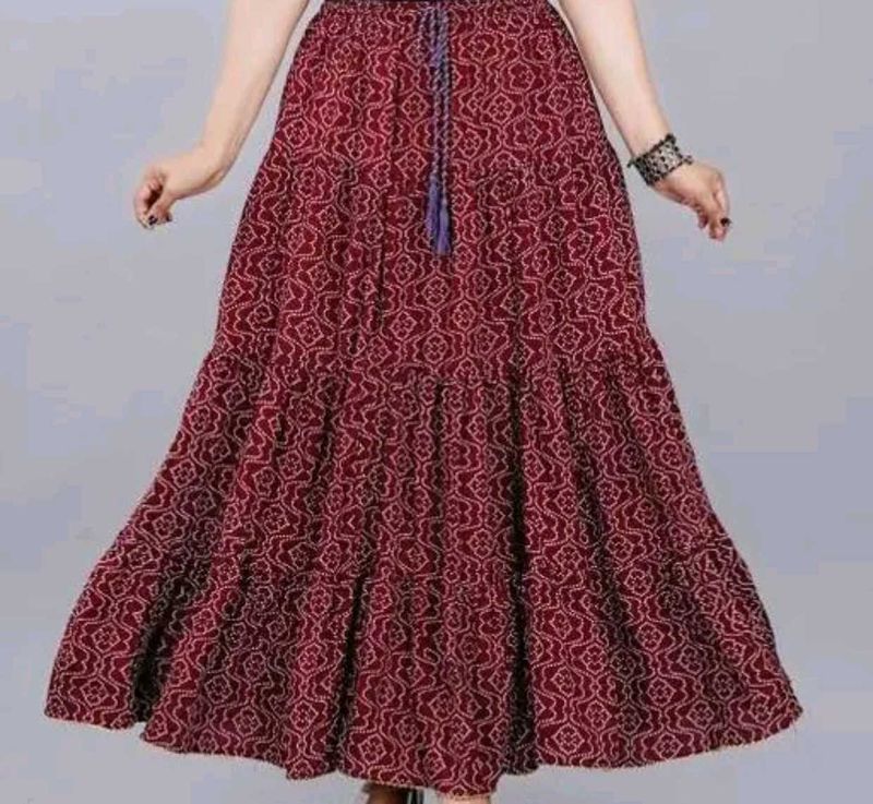 Bohemian Print Tiered Maxi Skirt