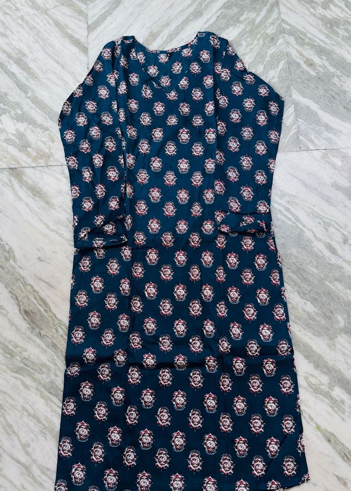 Elegant Teal Printed Kurta