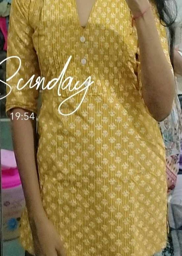 Yellow short Kurti