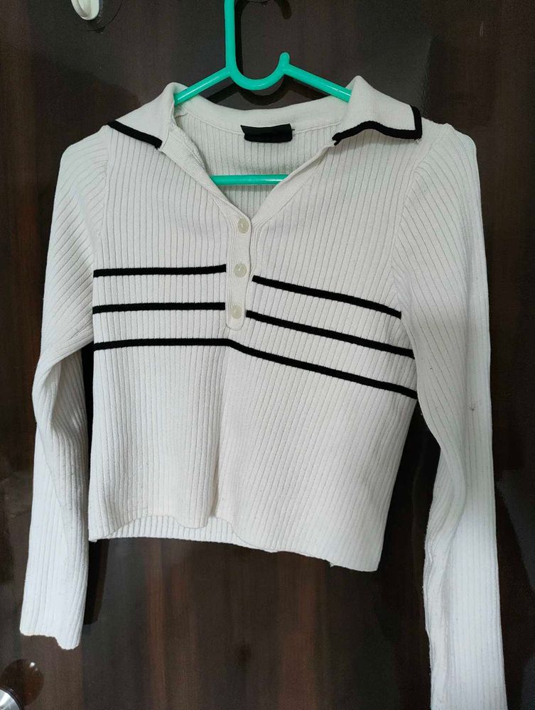 Ribbed Long Sleeve Crop Top