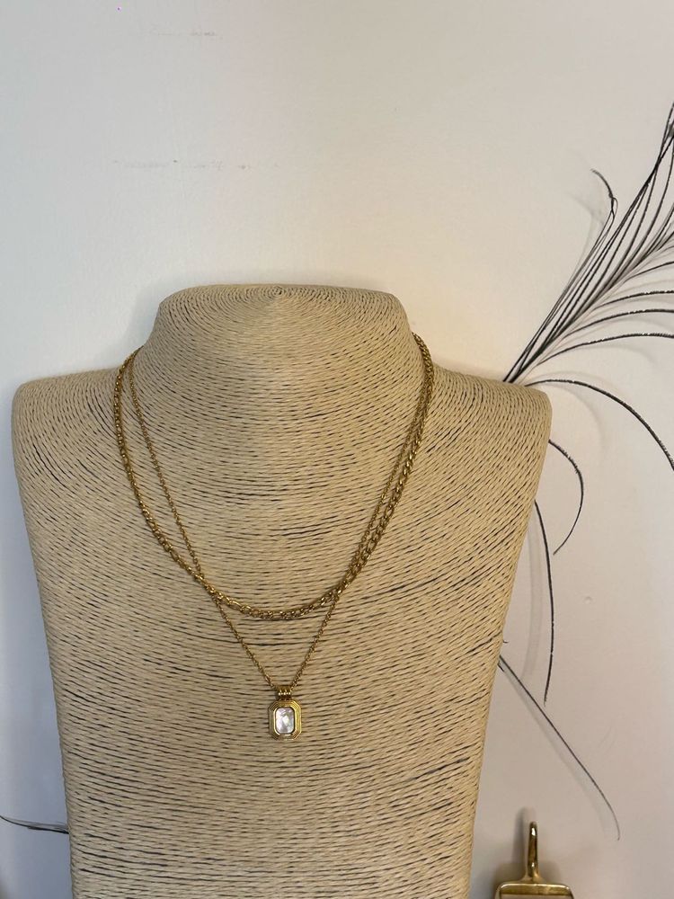 Pendant Layered Gold Necklace
