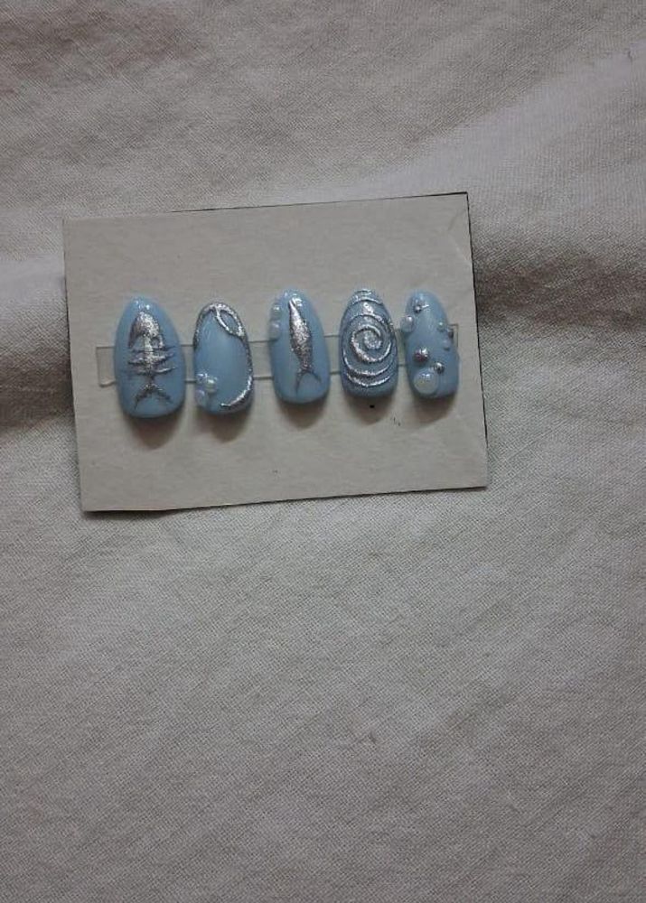 Custom Press-On Nails - Ocean Theme