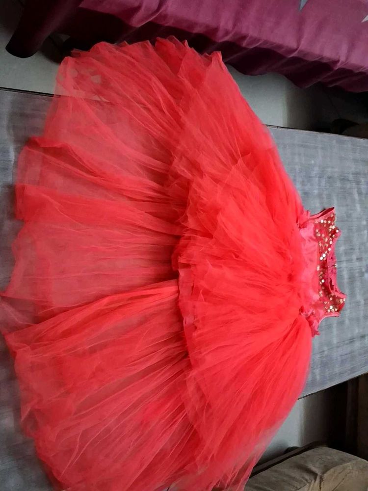 Festive Coral Party Dress