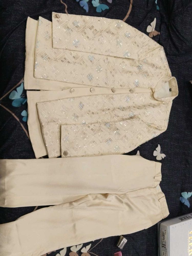 Boys Cream Indo Western Suit ( price drop )