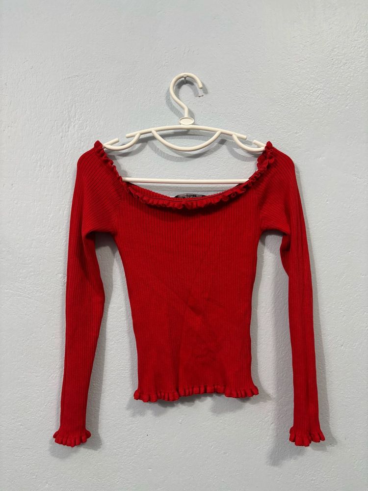 Off-shoulder sweater top