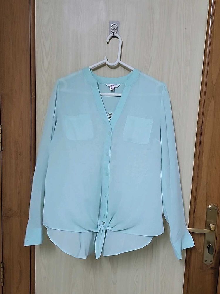 Light Blue Lace Back Top Never Used