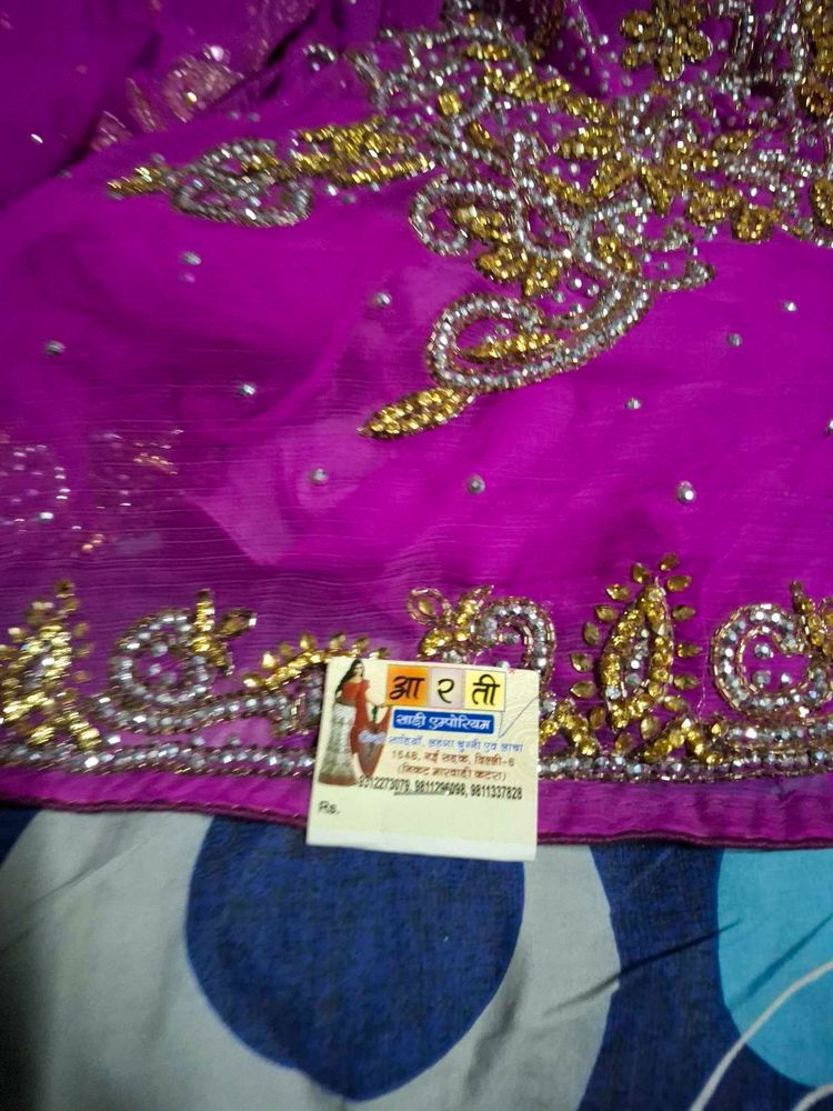 Elegant Purple Embellished Saree