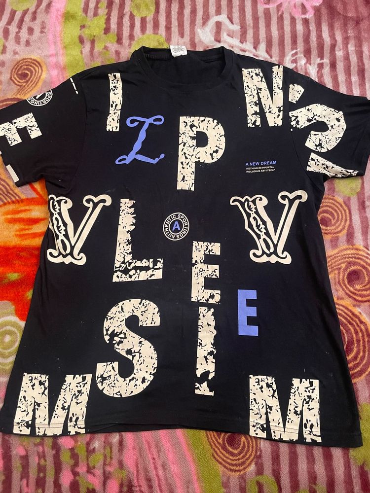 Black Graphic Print T-Shirt