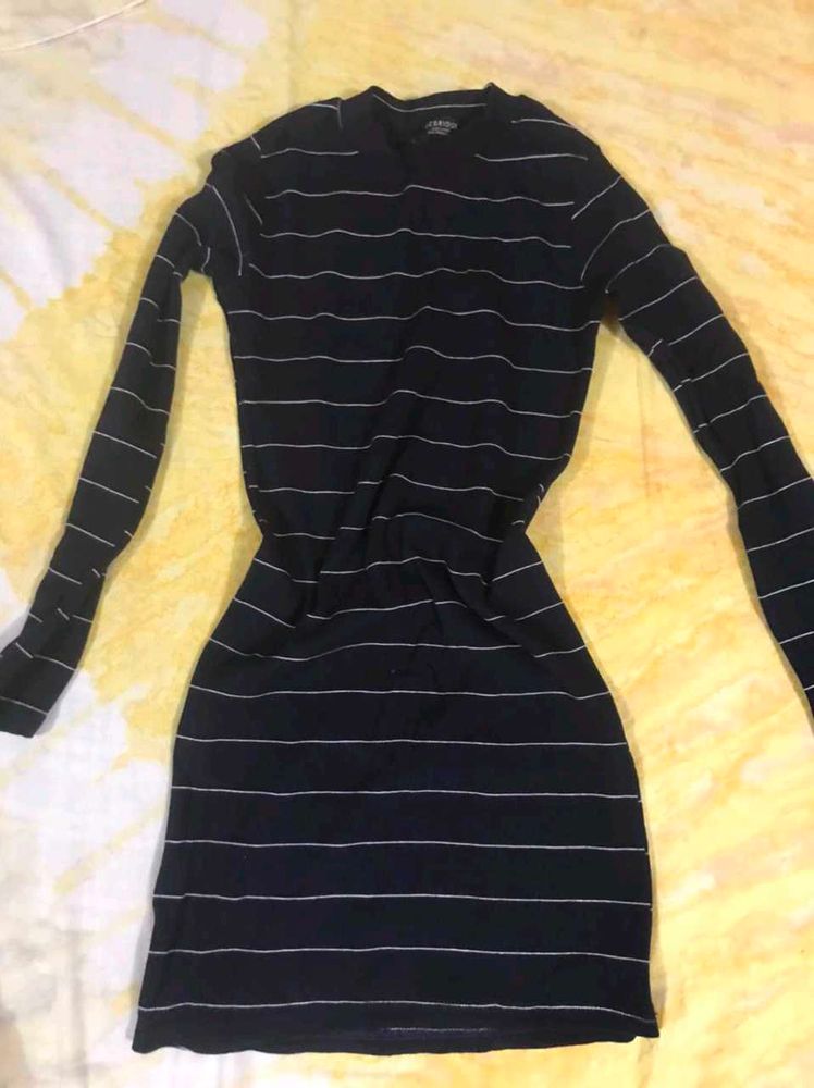 Striped Long Sleeve Casual Dress