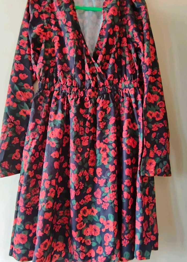 Floral Print Wrap Dress