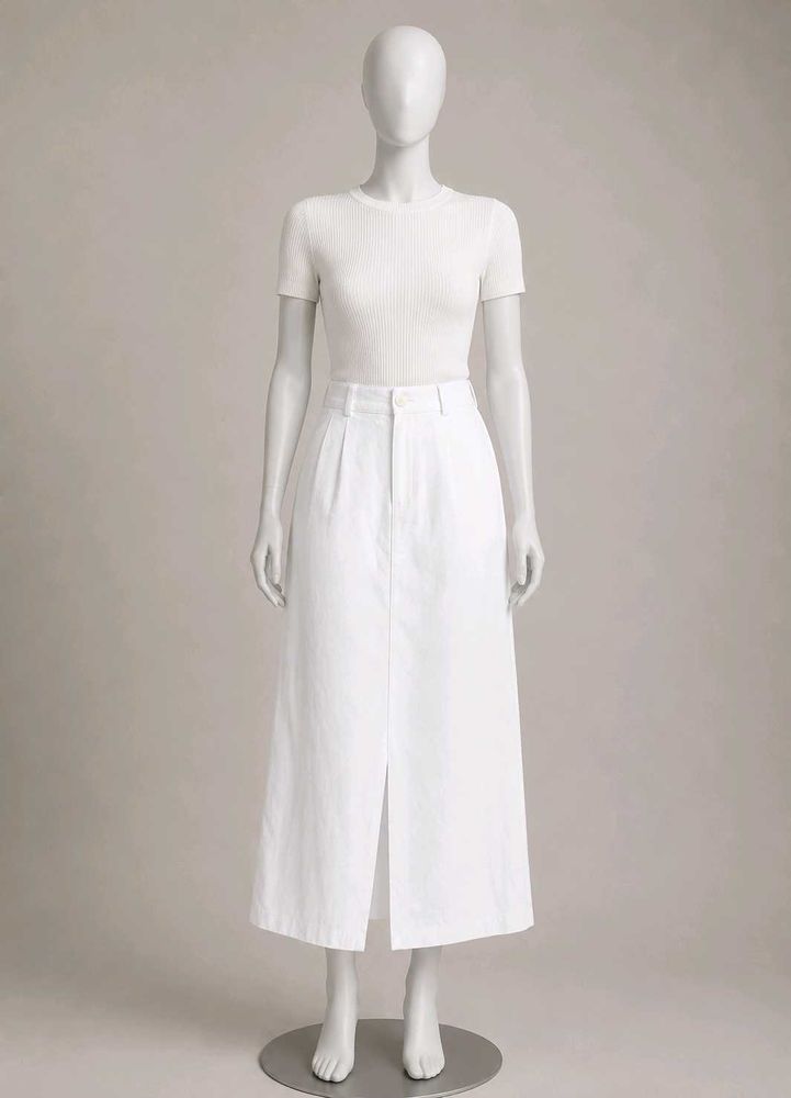 Classic White Midi Skirt