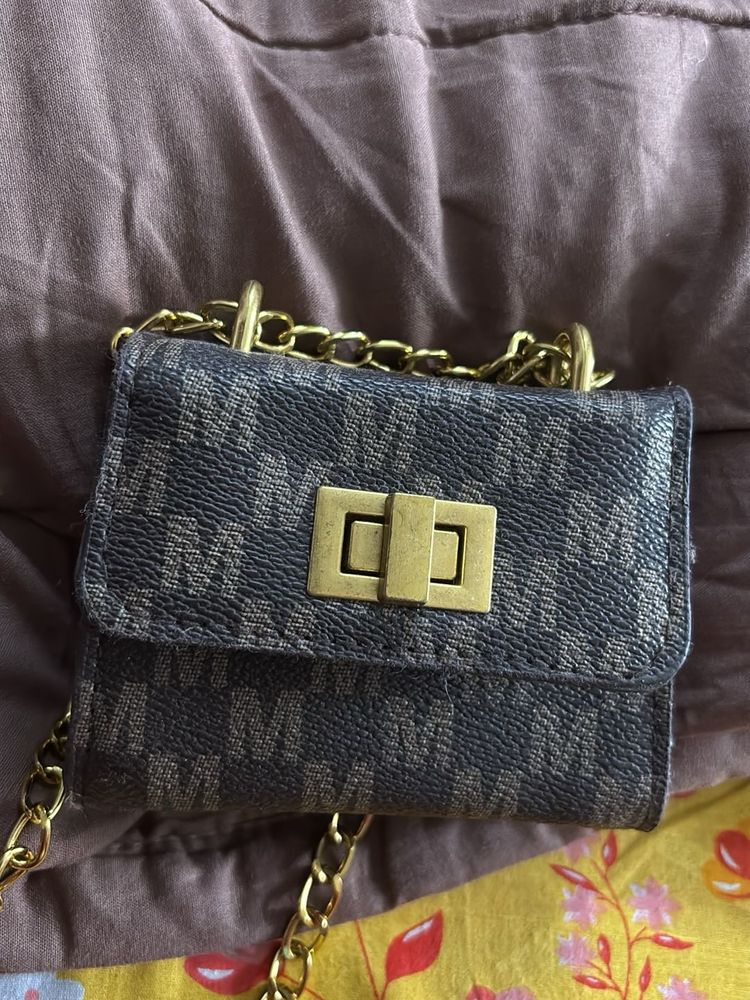 Chic Micro Handbag with Gold Chain