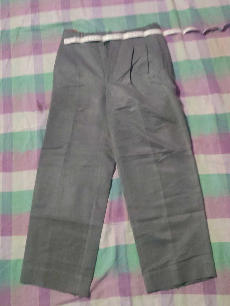 Gray Cropped Trousers