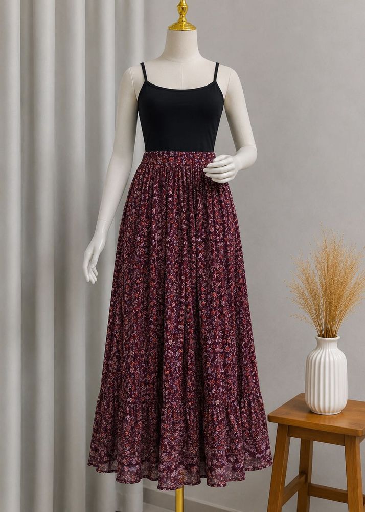 Flowy Floral Maxi Skirt