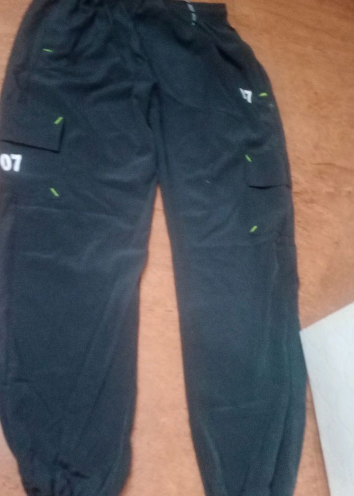 Black Cargo Joggers