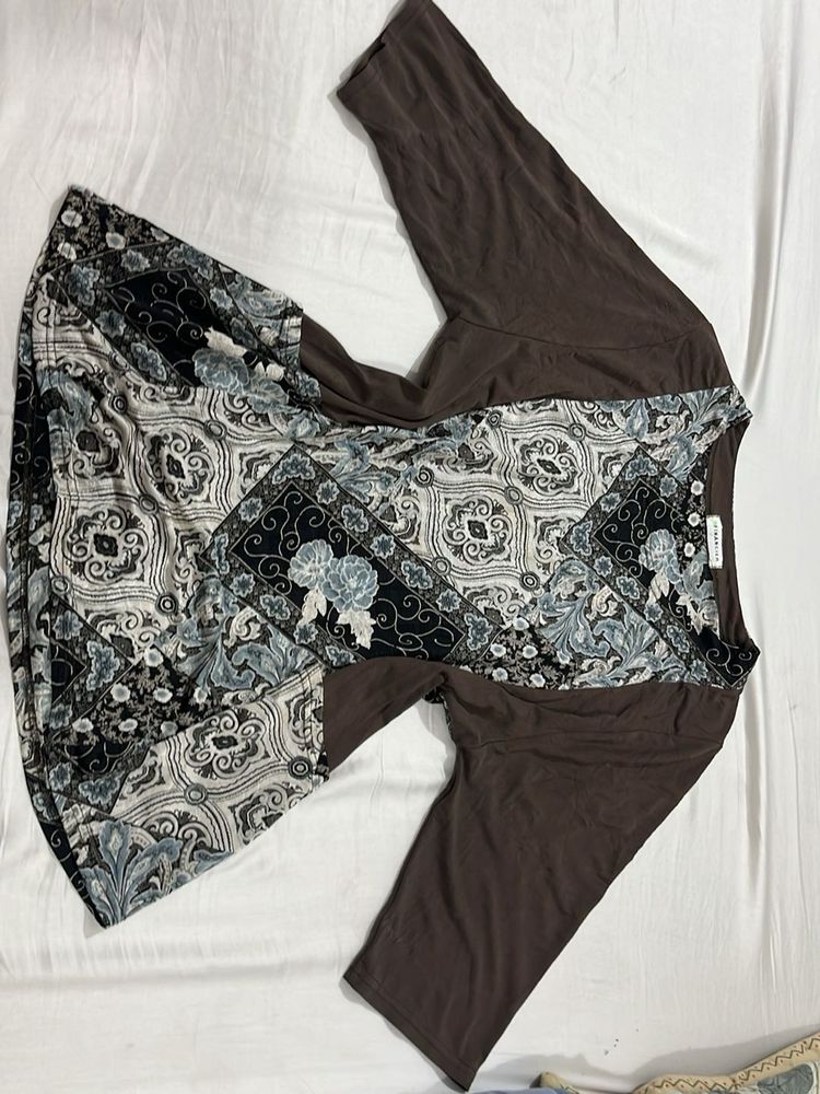 Boho Patchwork half Sleeve Tunic Top