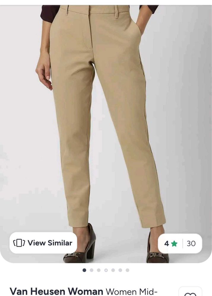 Van Heusen Beige Slim Fit Formal Trousers