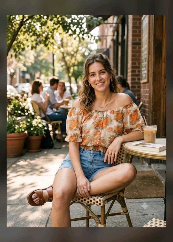 Off-Shoulder Floral Print Blouse