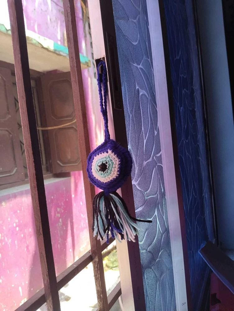 Crochet Evil Eye Wall Hanging
