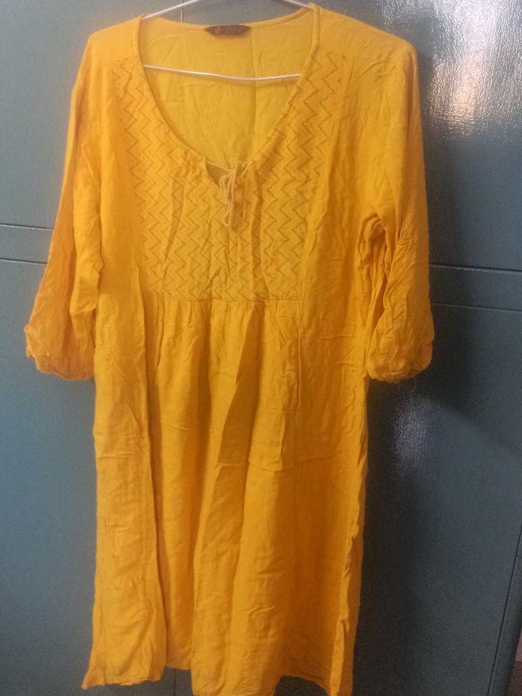 Bright Yellow  Kurta