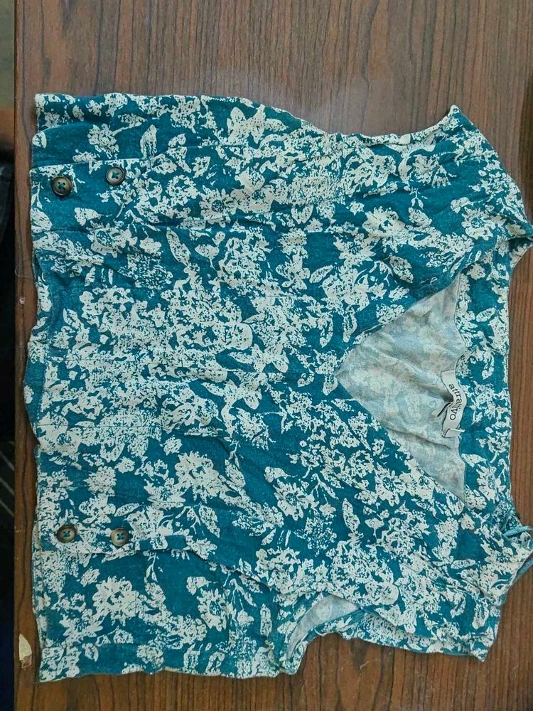 Floral Print Button-Up Top