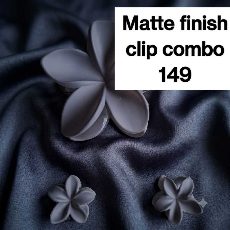 Matte Finish Flower Hair Clips Combo pack of 3