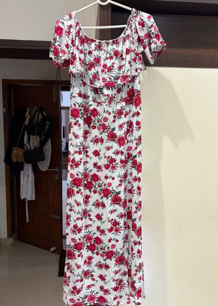 Off-Shoulder Floral Maxi Dress