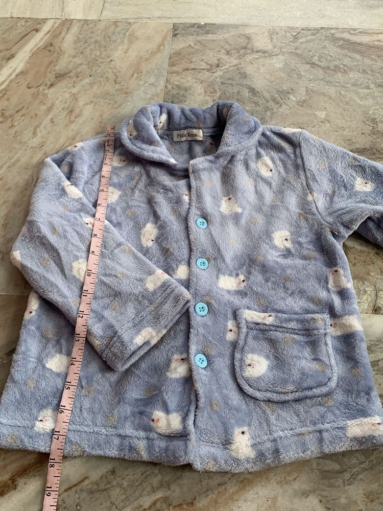 Cozy Blue Fleece Pajama Top