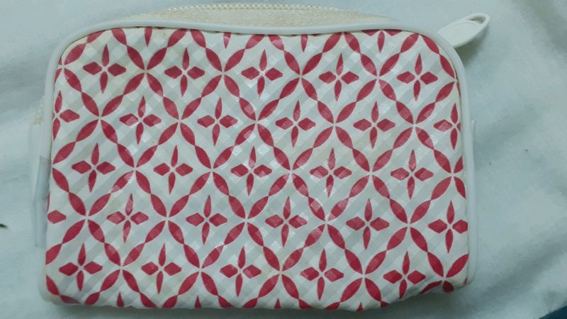 White Red Money Purse