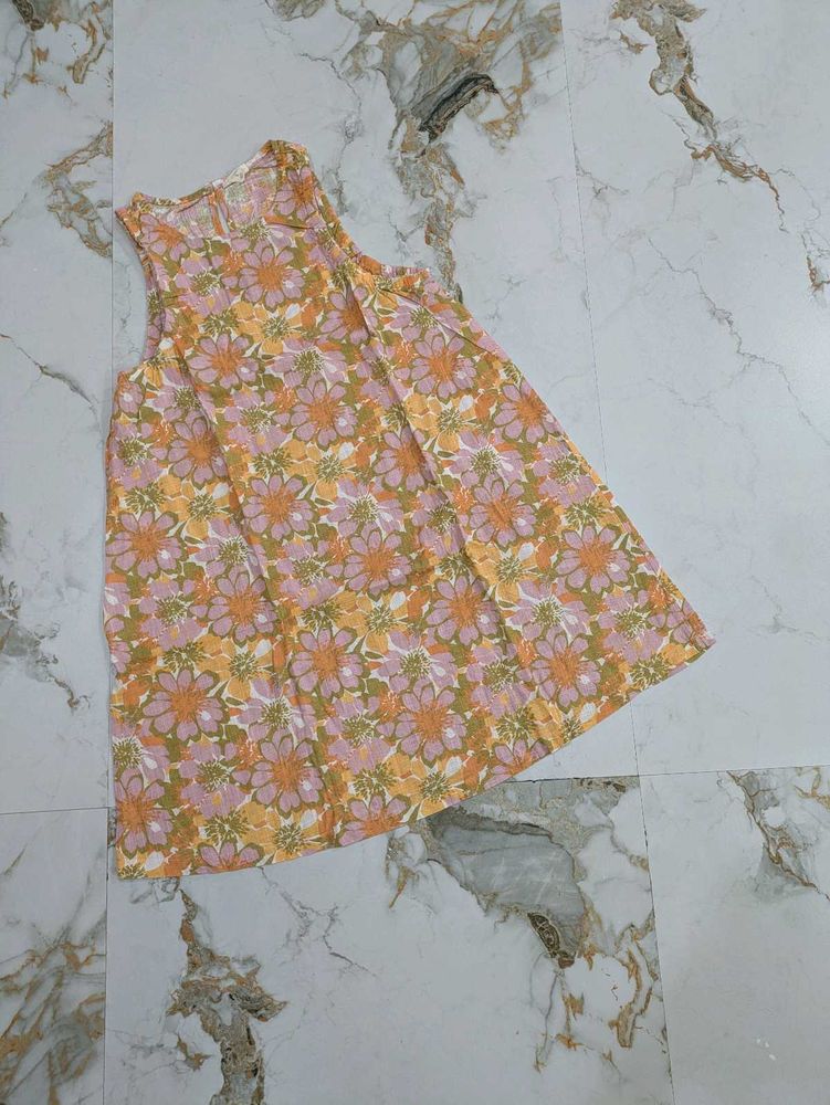 Retro Floral Print Sleeveless Dress