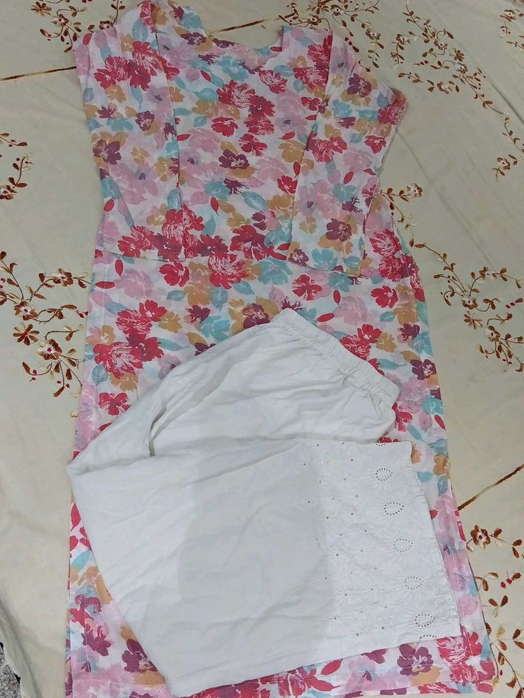 Floral Print Kurta with Pants