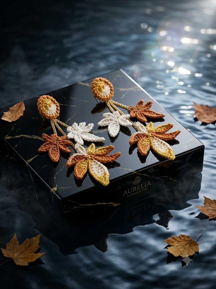 Autumn breeze crochet Handmade Earrings 🍁