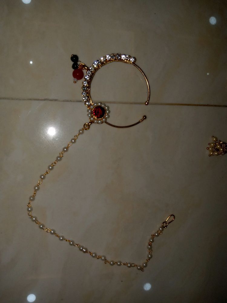 Earings With Nose Pin