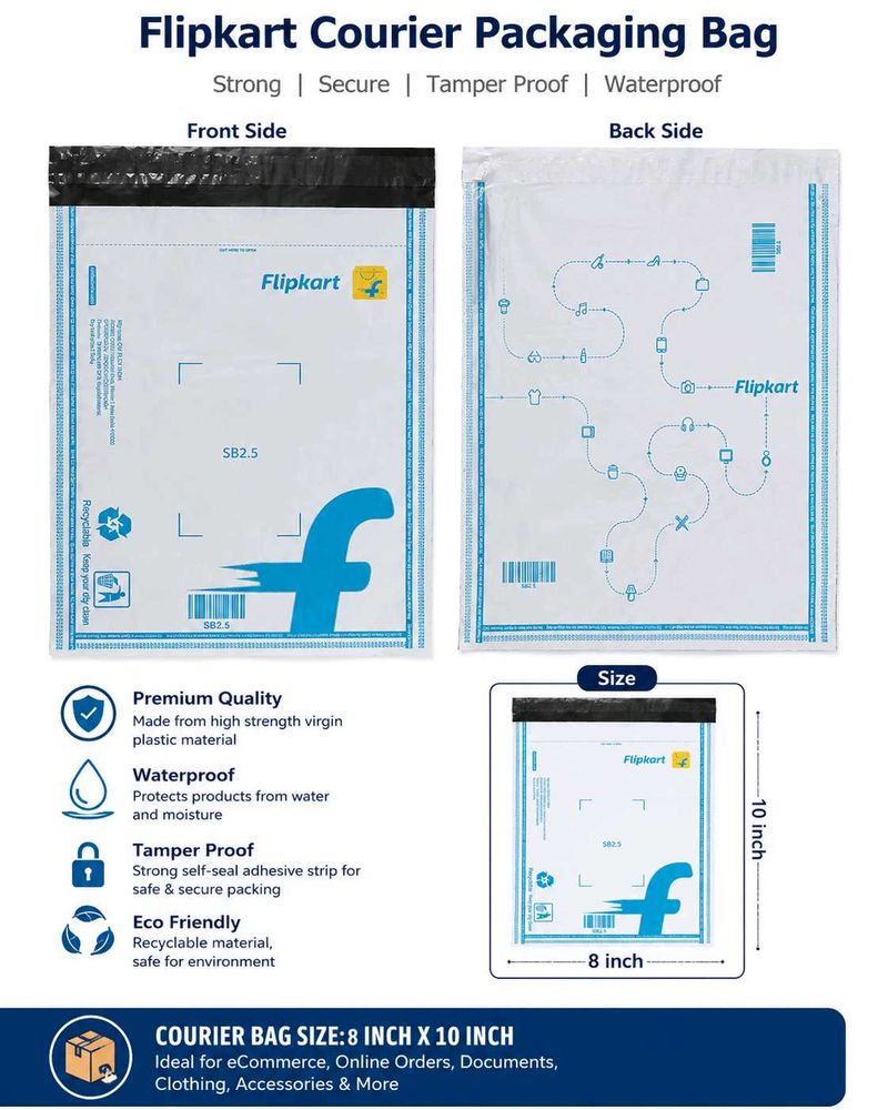 Flipkart Courier Bags, Size 8"*10" (Pack Of 10)