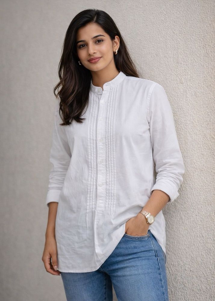 SALE!!ivory classic white tunic top