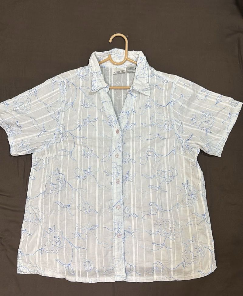 WHITE STAG Floral Print Button-Up Shir