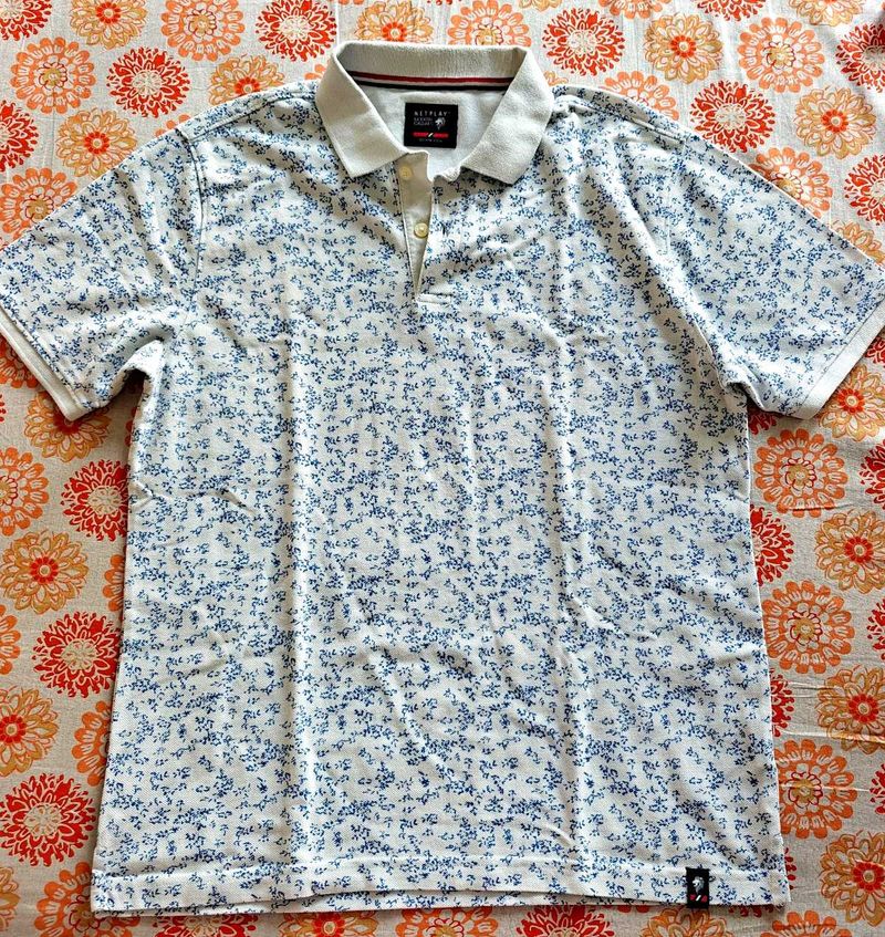 Floral Print Polo T-Shirt