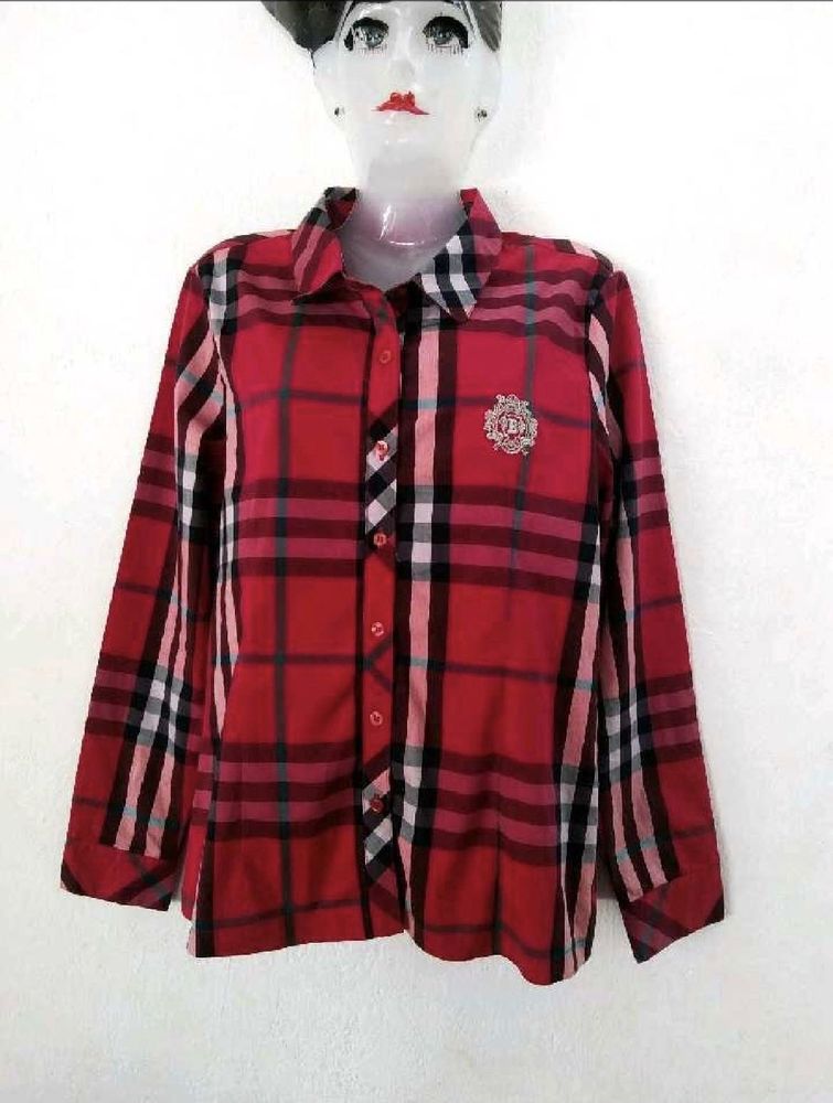 Classic Plaid Long Sleeve Button-Up Shirt
