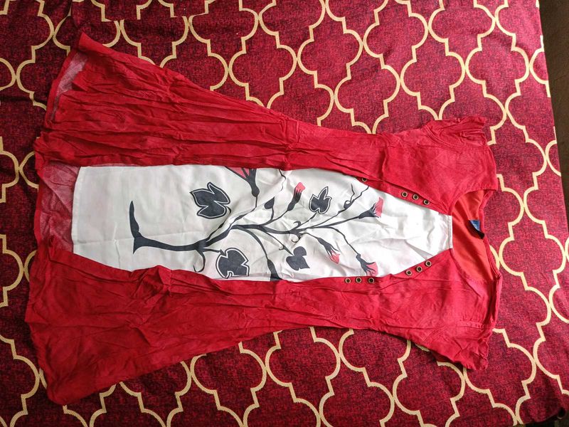 Bold Red &amp; White Casual Top