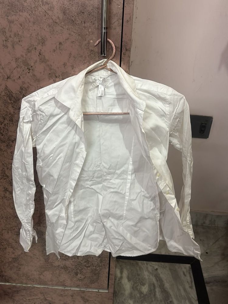 Crisp White Button-Up Shirt