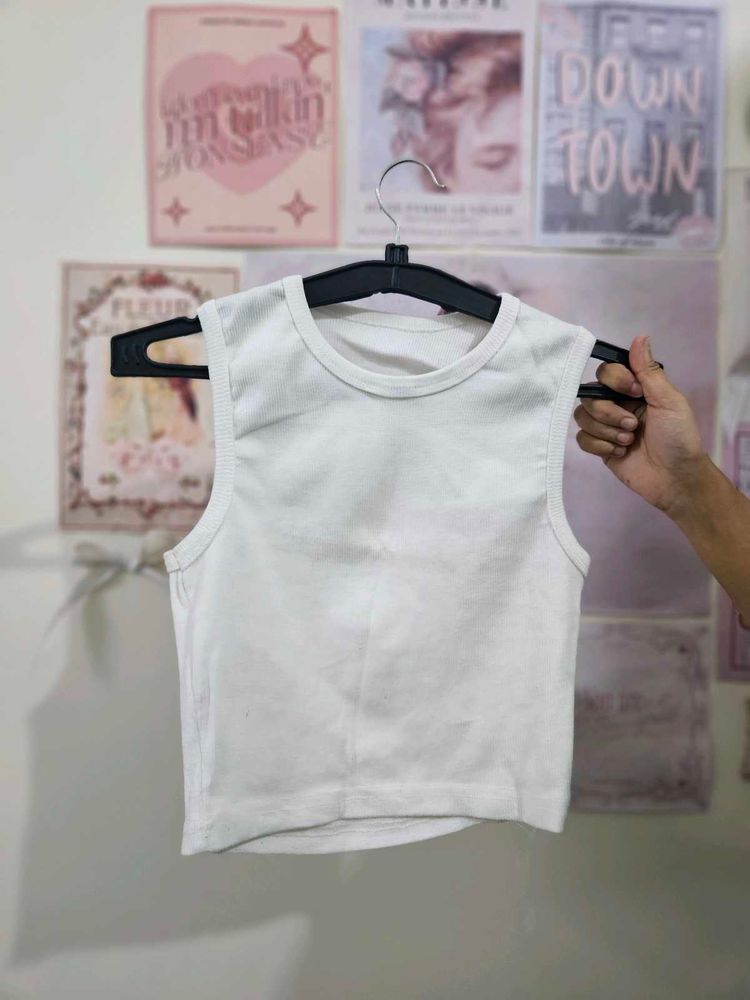White Sleeveless Top
