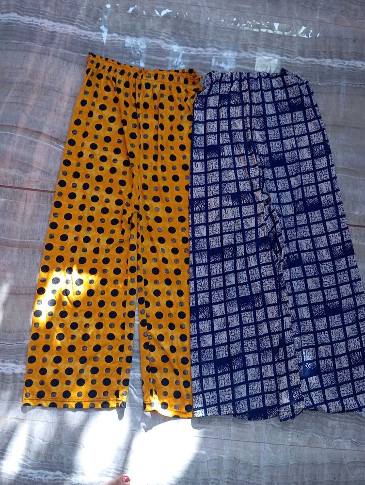 Printed Palazzo Pants (Set of 2)